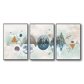 Framed Home Artwork Abstract Mountain for Living Room...