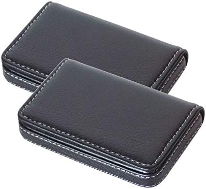 Shuangyou Leather Credit Card Case, Business Card Holder Wallet Combo Pack for Men & Women (Combo, Black)