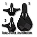 TakeIt Bike Seat Cushion Cover Gel Pad - Premium Silicone Padded Bicycle Saddle Cushion - Additional Water-Proof Protective Cover - Safety Light Reflecting Strip - Stylish Blue - Narrow Seat 11 \