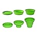 Ecoart Silicone Collapsible Bowl Cup Set with Spork for Outdoor Camping Hiking Travel, Green - Set of 3