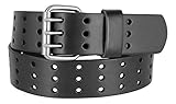 BS200 Three Hole Genuine Leather Casual Jean Belt-Black 1-3/4