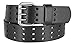 BS200 Three Hole Genuine Leather Casual Jean Belt-Black 1-3/4