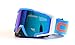 CRG Motocross ATV Dirt Bike Off Road Racing Goggles Adult T815-105 Series (Blue and White)