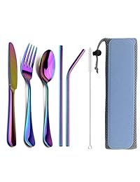 JANKNG   Juego de 8 utensilios planos de acero ino