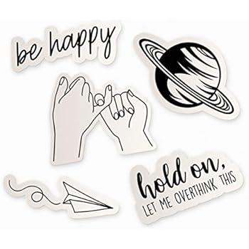 Amazon Com Cool Black And White Sticker Pack 5 White Stickers