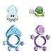 Lelife Baby Teether Infant Toothbrush Made of BPA Free Soft Silicone(Includes 1xblue Inkfish 1xpink Turtle teether, 1x Finger Brush)