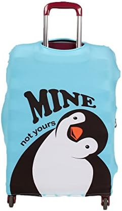 Rainproof Elastic Luggage Protective Cover Suitcase Protector Carry-on and Checked-in Size (Large, Penguin)