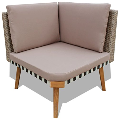 vidaXL Garten Sofagarnitur 4-TLG. Poly Rattan Grau Gartensofa Gartenmöbel Set – Bild 7