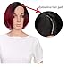 AISI Synthetic Hair Wig Short Straight Bob Wig for Woman Ombre Color Black With Red + a free wig cap