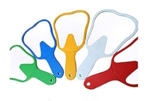 ALKITA Medical Office Chairside Molar Tooth-Shape Patient Face Mirrors Magnification Function Randomly Color (5PCS)