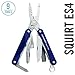 LEATHERMAN, Squirt ES4 Keychain Multitool with Spring-Action Scissors and Wire Strippers, Built in the USA, Blue