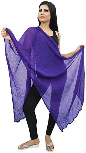 thumbnail interactive-video image 1 of Handmade Women's Chiffon Dupatta – Indian Stole Wrap, Plain Long Chunni, Lightweight Hijab (2.25m X 0.90m) 1 of 3