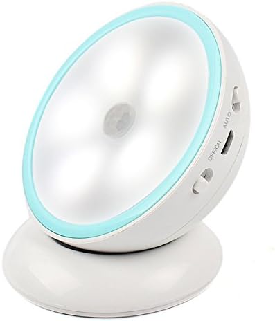 Rechargeable Motion Sensor Night Light LED Lamp 360 Degree Rotation with Magnetic Base for Bathroom Closet Stairs Bedroom Kitchen Nursery Anywhere