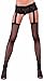 Dreamgirl Women's London Lace Shorts Garter Belt with Fishnet Thigh-High Stockings