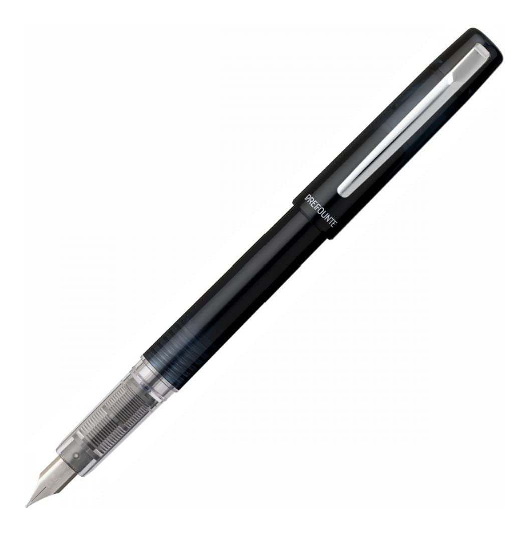 Platinum Prefounte Medium Fountain Pen - Graphite Blue, STPLAPREGB