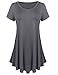 Bluetime Women's Casual V Neck Short Sleeve Tunic Tops Loose Shirts