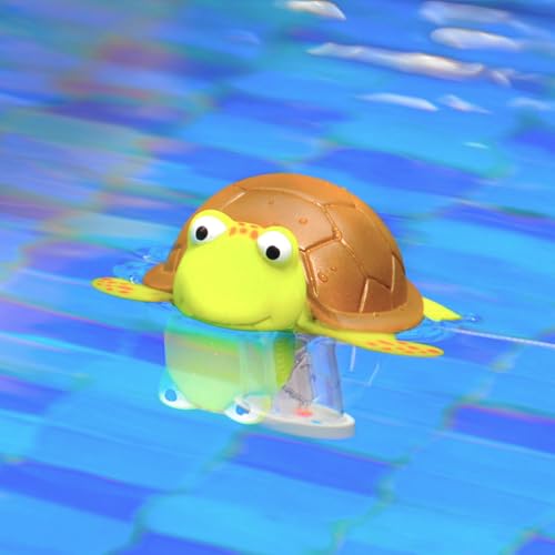 XY-WQ Floating Pool Thermometer, Large Size Easy Read for Water Temperature with String - Swimming Pools, Spas, Hot Tubs, Ponds (Turtle)