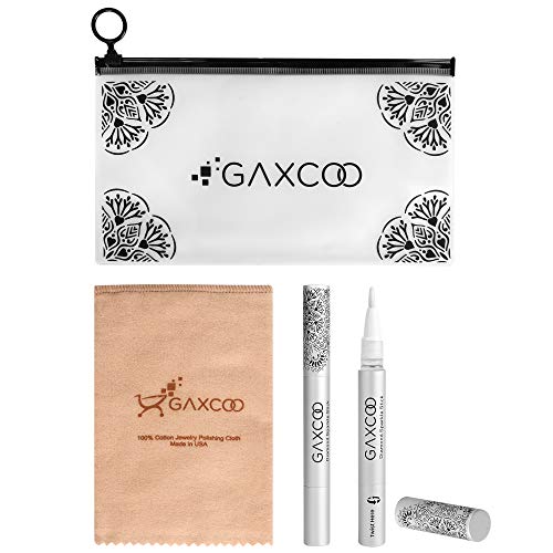 IMPROVED Jewelry Cleaner Kit Includes 2 Pens and Pro Polishing Cloth Made in USA from Pure Cotton for Diamond Rings, Gold, Silver, Platinum Jewelry, Precious Stones