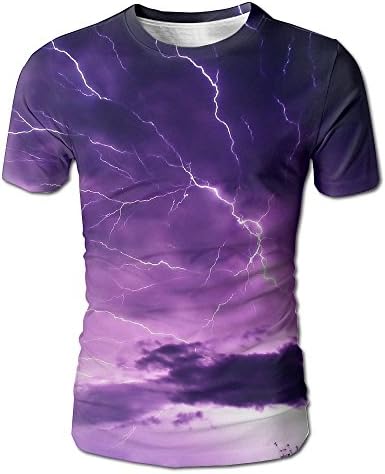 Lightning Purple Men Interesting Short Sleeve Workout T-Shirt T