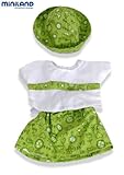 Miniland 2-piece Green Dress with Cap for 15.75'' Baby Dolls