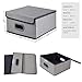 Homyfort Linen Fabric Collapsible Storage Bins Cubes with Lid 13''x13'', Cloth Organizer Basket Box Cubes Containers for Closet Shelves Nursery Cabinet with 2 Plastic Handles, Set of 2 Gray