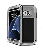 Galaxy S7 Case,Mangix Love Mei [Newest] Gorilla Glass Luxury Aluminum Alloy Protective Metal Water Resistant Shockproof Military Bumper Heavy Duty Cover Shell Case for Samsung Galaxy S7 (Silver)