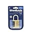 Wordlock 4-Dial Sports Combination Padlock Choose Your Own Resettable Word Combination - 10,000 Choices, Brass | 128282