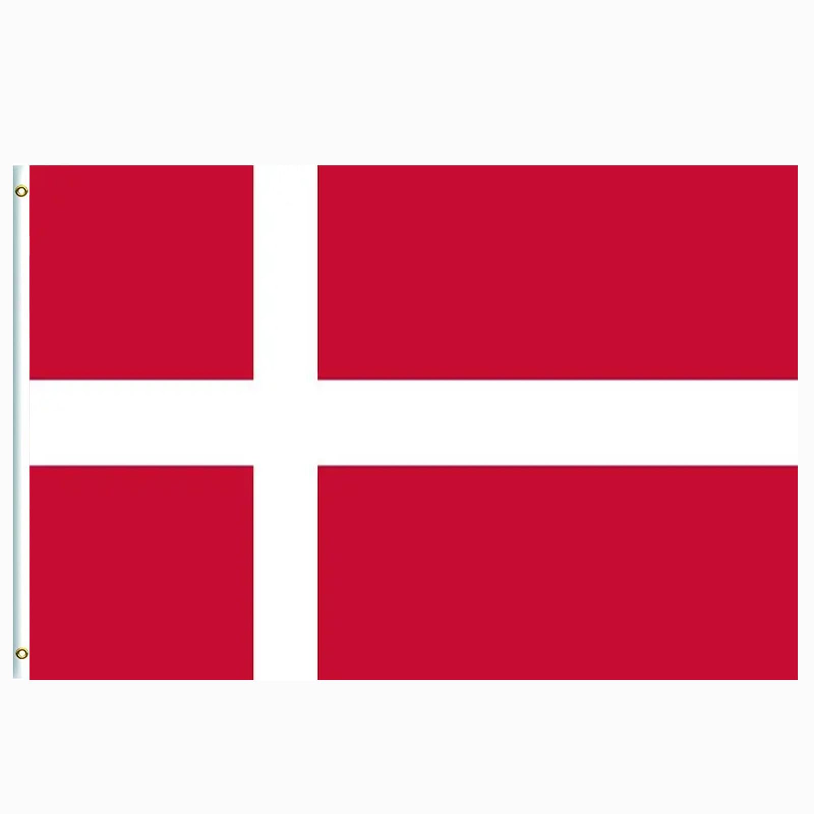 5x3ft Large Denmark Flag Danmark Flag for 2025 Decorations,Big Denmark National Flag Games 2025 VE Day Sports Events Celebration Parade Bar Garden Outdoor Party Decor