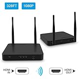 Wireless HDMI Extender / Adapter / Dongle 328 Ft ( HDMI Transmitter + Receiver ) Supporting HD 1080P 3D Video &amp; Digital Audio from Laptop, PC, Cable, Netflix, YouTube, PS4 to HDTV/Projector