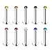 JEWELRIESHOP 10Pcs Sparkly Stainless Steel Lip Studs, 16G Labret Monroe Tragus Cartilage Body Piercing