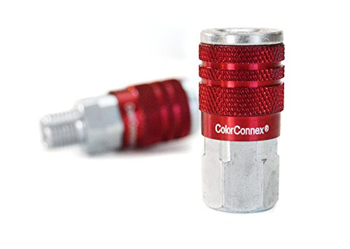 ColorConnex Coupler & Plug Kit (3 Piece), Industrial Type D, 1/4 in. NPT, Red - A73452D