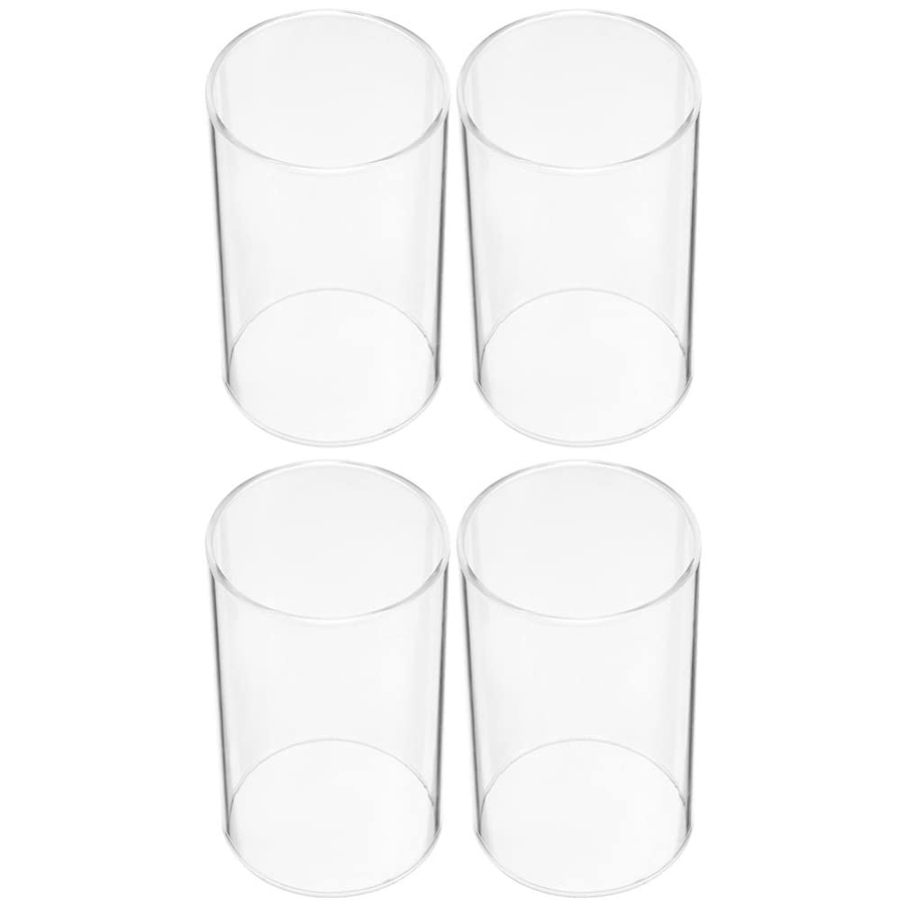 Garneck Candle Holder 4 Pack, Transparent Borosilicate Glass, 10x7x7cm, DIY/Craft, Casual Gathering