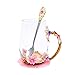 ALITA Luxury HandmadeCrystal Glass Tea Cup/Coffee Mug with Spoon Gift Set (Chris 12oz)