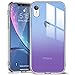 ESR Mimic Tempered Glass Case for iPhone XR, 9H Tempered Glass Back Cover [Mimics the Glass Back of iPhone XR]Scratch-Resistant+Soft Silicone Bumper Shock Absorption for iPhone XR, Purple Blue Crystal