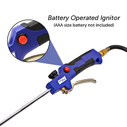 Flame King Propane Torch Kit Heavy Duty Weed Burner, 340,000 BTU with Battery Operated Igniter