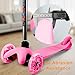 Hikole Kids 3 Wheels Scooter Mini Adjustable Kick Scooter for Toddler Baby Boy Girls Age 2 to 6 Years Old (Pink)