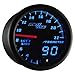 MaxTow Double Vision 2200 F Pyrometer Exhaust Gas Temperature EGT Gauge Kit - Includes Type K Probe - Black Gauge Face - Blue LED Dial - Analog & Digital Readouts - for Gas Trucks - 2-1/16