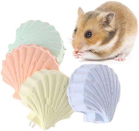 Onpiece Parrot Hamster Mineral Chews Teeth Grinding Toys for Birds Squirrel, Shell Shape, Delivery Randomly