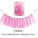 Lansian Tulle Tutu Table Skirt for 1st Birthday Girl High Chair Decorations Pink and Silver for Party, Wedding and Home Decoration (Pink&Silver, 39