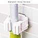 Broom Holder Wall Mounted, FUNHOUR Mop Holders Broom Grippers Mop Racks Broom Holders Self Adhesive Hanger Anti-Slip No Drilling Holder Storage & Organization for Kitchen, Bathroom, Garden (6 PCS)