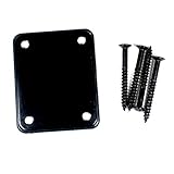 (E23) Universal Guitar Neck Plate Fits Tele Strat Jaguar ,Black