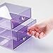 iDesign 3 Drawer Storage Organizer for Cosmetics, Makeup, Beauty Products and Office Supplies, Purple