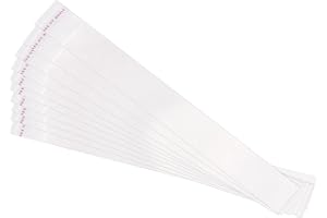 uxcell 200Pcs Clear Cello Bags, 2" x 12" Plastic Self Sealing OPP Cello Treat Bags Cello Poly Bags for Packing Cookies Candy 