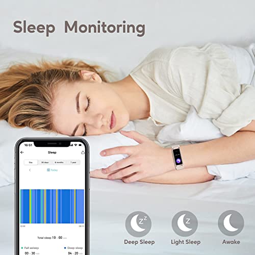 Excefore Fitness Tracker Activity Tracker with 1.1" AMOLED Color Display Smart Watch, 24/7Heart Rate Monitor, Indoor Outdoor Tracking, Sleep Monitor, 5 ATM Waterproof Step Counter Watch for Women Men