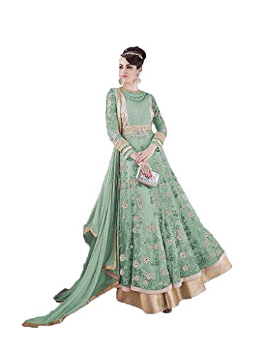 Anarkali salwar Readymade suit Designer indian/pakistani ethnic suit Glossy-7209 (L-42, Sky Blue)