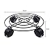 BlueyouthHeavy Duty Black Iron Plant Caddy – Metal Plant Stand with Wheels Round Flower Pot Rack Plant Stand On Rollers Dolly Plant Holders on Wheels Indoor Outdoor Plant Saucers Maximum Load capacithumb 1