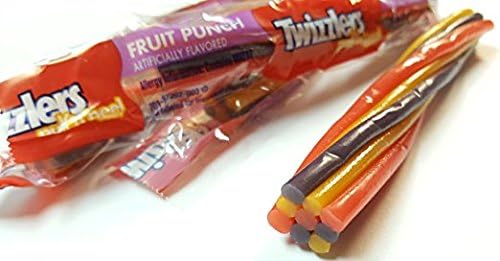 Twizzlers Fruit Punch Pull-n-Peel Licorice Twists 2 Pounds Pack Wrapped Twizzlers Candy FRESH-Harder Than Normal Twizzlers