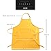 BIGHAS Adjustable Bib Apron with Pocket Extra Long Ties for Women Men, 18 Colors, Chef, Kitchen, Home, Restaurant, Cafe, Cooking, Baking (Yellow)