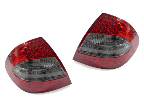 A Pair of Depo Red and Smoke Lense LED Tail Lights  MercedesBenz ECLASS W211 20032006