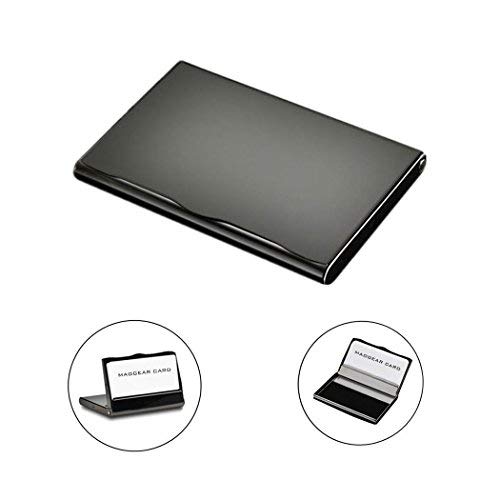 Business Card Holder,Maogear Business Card Case Business Card Stand for Men & Women, Slim Titanium Business Card Organizer for Work Matte Black